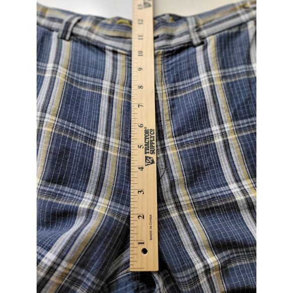 Tommy Bahama Shorts Men 33 Linen Silk Blue Yellow Plaid Flat Front Golf - Picture 7 of 14